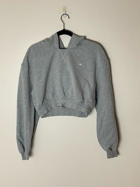 For Love And Lemons Cropped Gray Hoodie Sweatshirt Festival Streetwear Size M